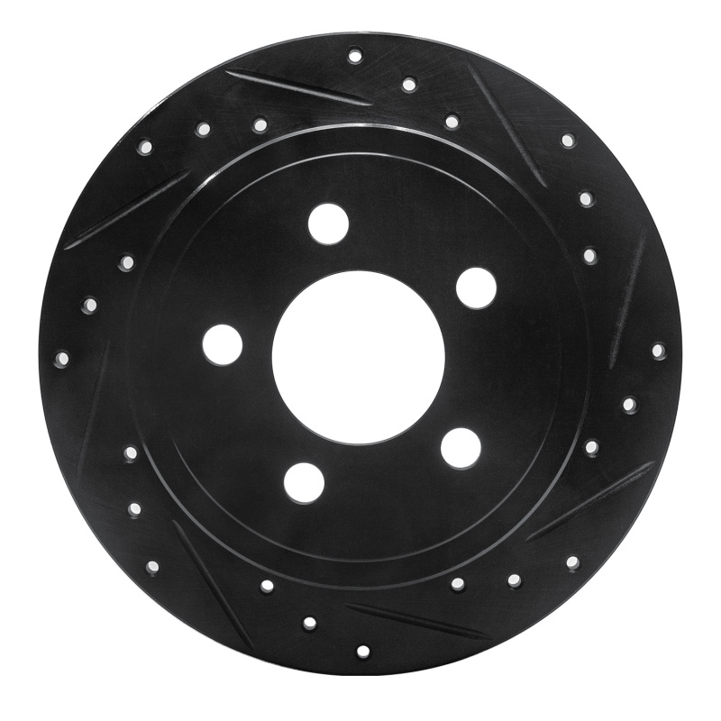 Jeep Wrangler Brake Rotor (1) - Rear Right - R1 Concepts - Drilled & Slotted - Black - `03-`07 Jeep Wrangler Brake Rotor (1) - Rear Right - R1 Concepts - Drilled & Slotted - Black - `03-`07